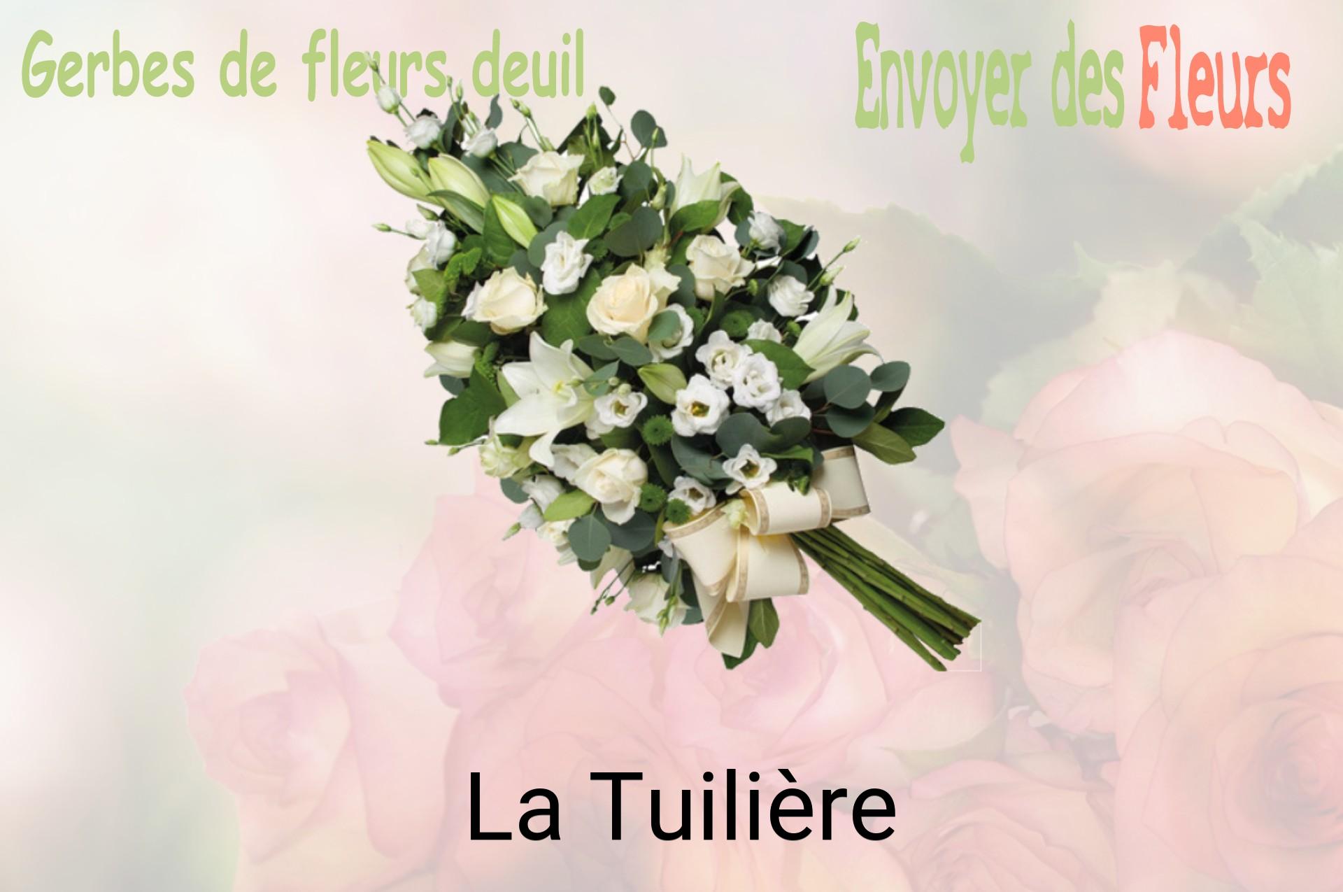 Gerbe de fleurs de deuil livrée à La Tuilière